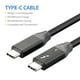 thumbnail image 3 of Cable de datos Cable USB-C a USB-C Cable tipo C con todas las funciones Sincronización de audio y video 5K Carga rápida PD100W Compatible con Thunderbolt3, 4FT Romacci Cable de datos, 3 of 5