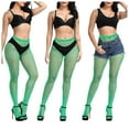thumbnail image 4 of JDEFEG Women's Fishnets Sexy Sheer Control Top Tights Pantyhose Fashion Stockings Fishnet Stockings Elastic High Waist Thigh High Stockings Stockings Mint Green, 4 of 5