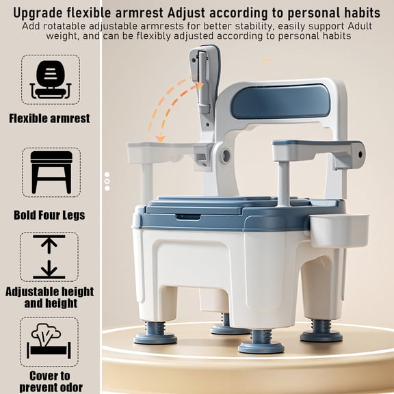 Baellsa Bedside Commode, Commode Toilet for Elderly and Disabled, Potty Chair for Adults with Handles, Load 882lbs Heavy Duty Bedside Commodes for Seniors