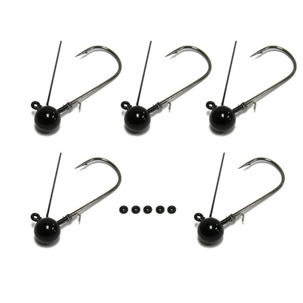 Harmony Fishing Tungsten Weedless Ball Jigheads [Pack of 5 w/ 10 Bait