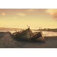 thumbnail image 2 of wall26 - Shipwreck Scene with Boat Drenched by The Coast in Sunset - Removable Wall Mural | Self-Adhesive Large Wallpaper - 100x144 inches, 2 of 6