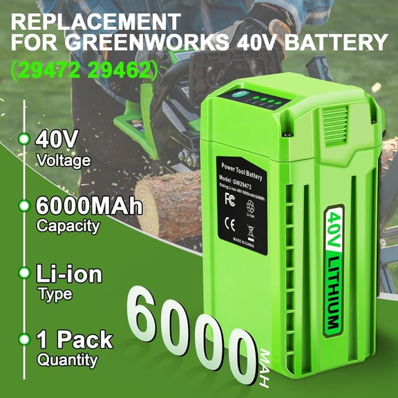 40V 6.0Ah Lithium-ion Battery Replacement for  40V Battery
