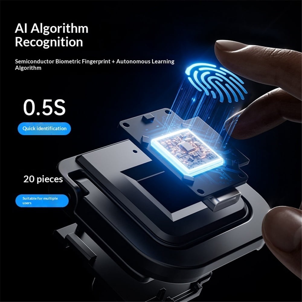 Fingerprint Cabinet Lock, Smart Biometric, Fit for Keyless Hidden File Drawer Wardrobe, Child Safety Electric Fingerprint Lock, DIY Wooden Furniture Privacy for Home Office