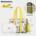 thumbnail image 5 of Teacher Tote Bag,White Baseball Fun Club Pattern Teacher Utility Tote Bag,Large Work Tote Bags for Women with Multiple Pockets,Top Zipper Closure,13.8x10.6x6.7 Inch, 5 of 5