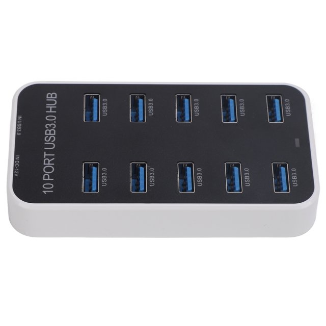 USB 3.0 Data Hub, Buena Compatibilidad Bordes Elegantes 10 Puertos DC 12-24V Transmisión Rápida De Datos Amplios Datos De Aplicación USB Hub Para Consola De Juegos