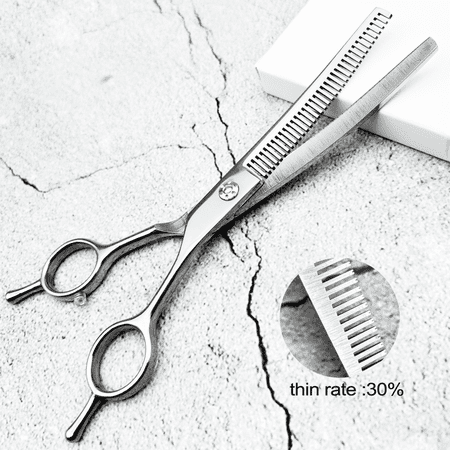 Silver Dog Grooming Scissors Up Curved Thinning Scissors for Pet Hair Beauty Suitable for Pet Groomer and Home Use Thining Rate 30%