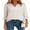 Beige, variant on DOKOTOO Womens Pleated V Neck 3/4 Sleeve Tops Dressy Casual Solid Color Chiffon Blouses Shirts L