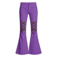 thumbnail image 4 of KEXE Girls' Pants & Capris Teen Girls High Waist Strap Flare Jeans Soft Stretch Spring Daily Casual Bell Bottom Pants（Purple，14-15 Years）, 4 of 4