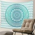 thumbnail image 6 of Green Mandala Tapestry Indian Hippie Bohemian Psychedelic Tapestries Women Wall Hanging for Bedroom Teen Girl (Green Ombre, 51.2" x 59.1"), 6 of 6