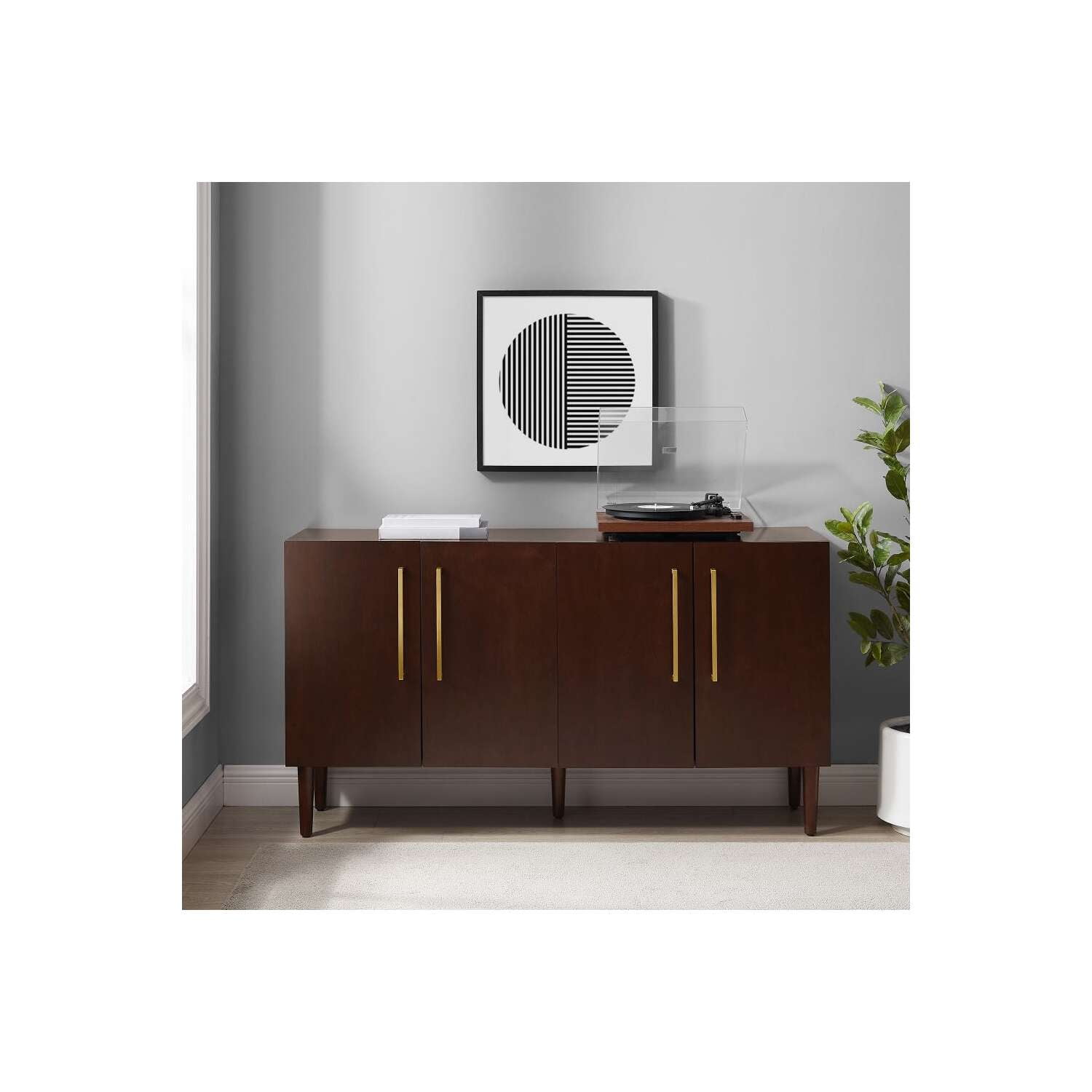 Crosley Furniture Everett 2 Large Cabinets Modern Wood