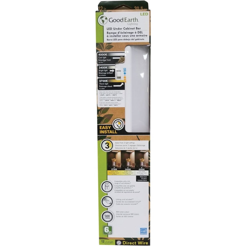 Good Earth Lighting 12" Led Bar Dw Cct Light UC1299-WH1-12LF0-G — Residential Use, Standard Application