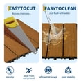 thumbnail image 4 of EuKer 9-Pack Patio Floor Tiles, 11.8" x 11.8" Waterproof Interlocking Deck Tiles for Poolside, Balcony, Backyard, Teak, 4 of 8