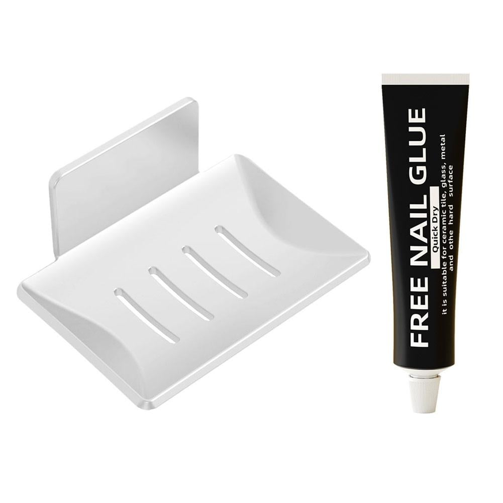 Jabonera De Pared Con Escurridor Y Sin Perforaciones, Bandeja Para Jabón, Caja Para Jabón Para