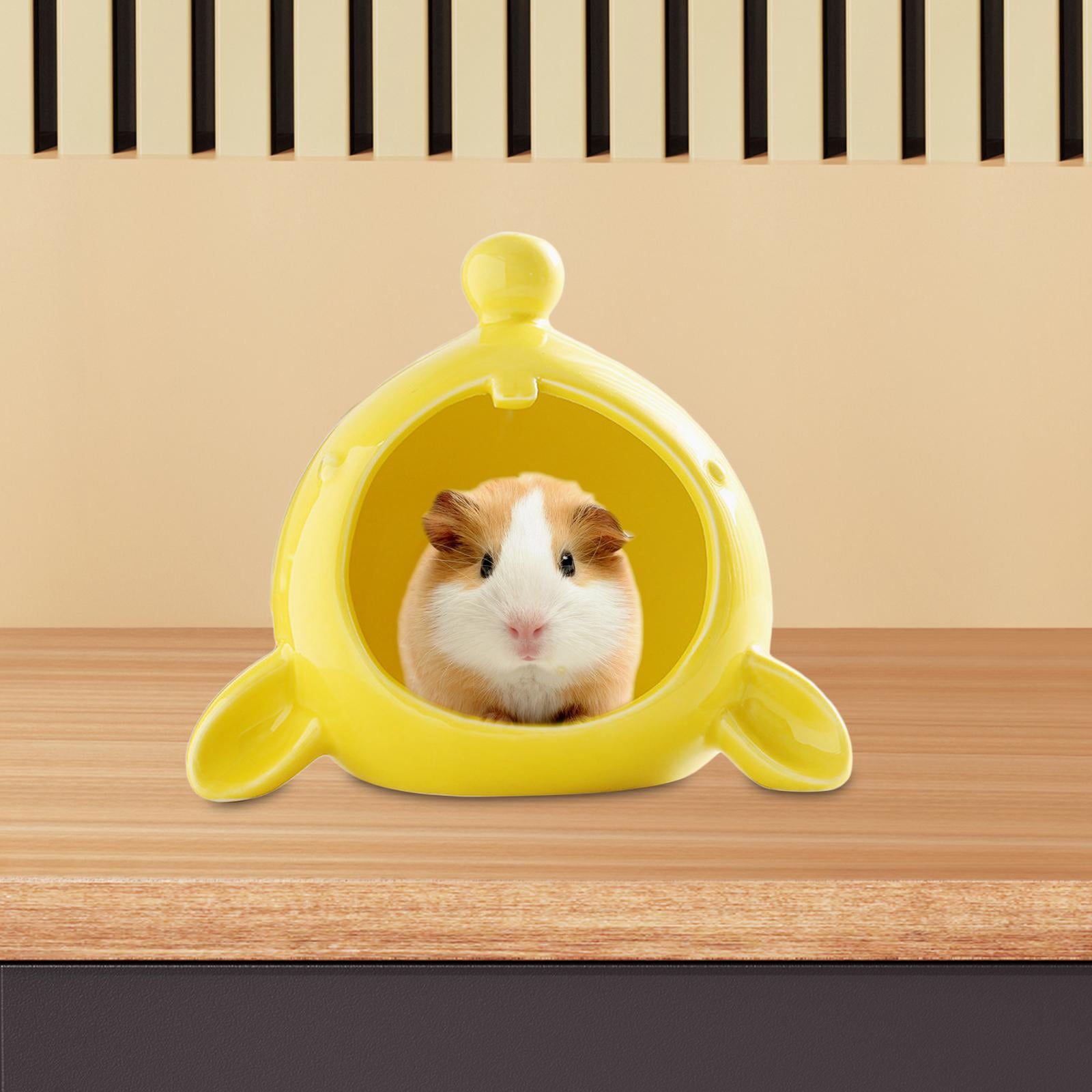 Gazechimp Hamster Hideout House Small Hut Hideaway House for Hedgehog Hamster Lemmings Yellow