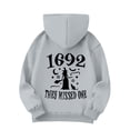 thumbnail image 4 of Mercatoo Halloween Long Sleeve Women's Witch Top Casual Long Sleeve Holiday Zipper Sweatshirt, 4 of 5