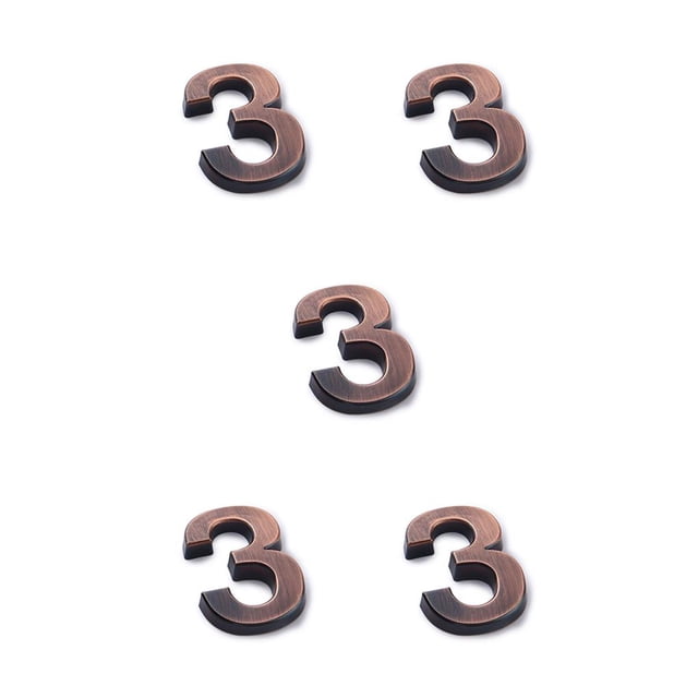 Cateissary Números de casa para marcas numéricas de galvanoplastia doméstica exterior Type5 NO5