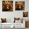 thumbnail image 4 of Designart "Dance of African Masks II" People Framed Wall Art Decor - Global Orange African Mask Bedroom Framed Canvas Wall Art, 4 of 6