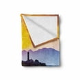 thumbnail image 2 of Italian Soft Flannel Fleece Blanket, Old Historic Castle Town on Top of the Hills in Italian Renaissance at Sunset Print, Cozy Plush for Indoor and Outdoor Use, 50" x 60", Multicolor, by Ambesonne, 2 of 6