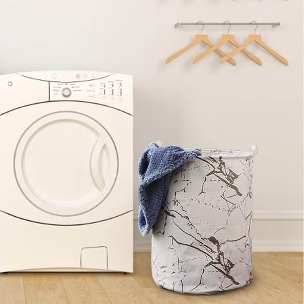 Cesto de ropa portátil, bolsa de almacenamiento, , organizador de fácil transporte, cesto de lavandería Oxford para baño, hogar, dormitorio, Blanco Macarena Contenedor de cesta de almacenamiento