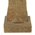 thumbnail image 4 of 10" x 48" Brown Polystone Indoor Outdoor Buddha Sculpture with Engraved Carvings and Relief Detailing, by DecMode, 4 of 9