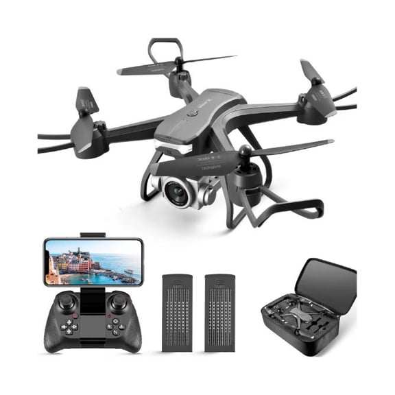 Open Box 4DRC 4D-V14 V14 Drone with 1080P HD Camera Live Video 120 degress Wide-Angle Wifi Altitude Hold, 3D Flip 2 Batteries Black