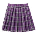thumbnail image 4 of ZXLBBD Women's Skirts Plaid High Waisted Pleated Fashion A Line Mini Skirt Casual Outdoor Relaxed Fit Daily Wear, 4 of 4