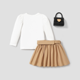 thumbnail image 3 of PatPat 3pcs Toddler Girl Character Themed Suit Dress Khaki Size 3-4 Years, 3 of 12