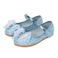 thumbnail image 5 of Quealent Girls Dress Shoes Glitter Princess Shoe Flower Mary Jane Low Heels Party Wedding Prom Footwear for Toddler Kids Blue for Size 9, 5 of 8