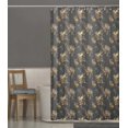 thumbnail image 3 of S4Sassy Gray Black Berry & Yellow Sparrow Bird Water Repellent Bath Shower Curtain With Roller Rings Hook-60 x 84 Inch, 3 of 6