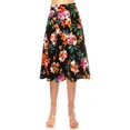 thumbnail image 2 of MOA COLLECTION Women's Floral Print A-Line Midi Skirt with Paneled Design and Banded Waist, 2 of 4
