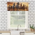 thumbnail image 3 of Safari Horses Curtains Valances for Home Decor American Western Animals Horse Running in Rustic Farm Window Treatment Valance Curtains for Bathroom 54 by 18 in, 1 Panel, 3 of 6