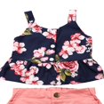thumbnail image 4 of PENGXIANG Toddler Girls Floral Print Cropped Tops+Solid Color Shorts Clothes Set, 4 of 7