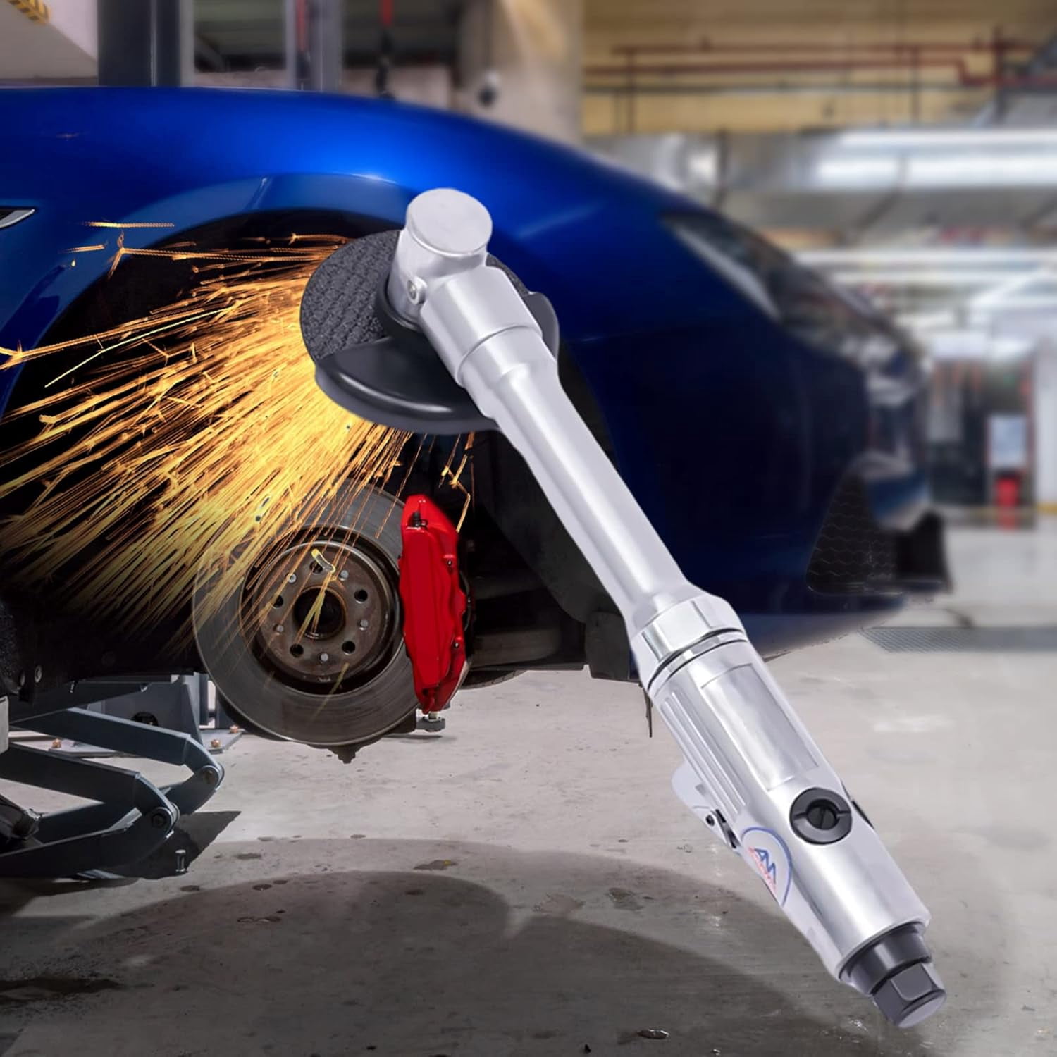 Long Handle Air Angle Grinder Heavy Duty Pneumatic Cutting Machine Grinding Tool for Metal, Tile, and DIY Projects, Automobile Repair, Hardware Processing