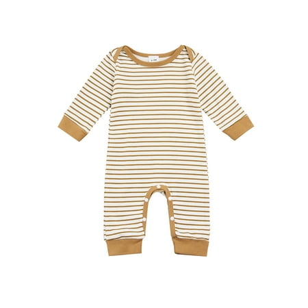 

Luckinbaby Baby Romper Round Neck Crotch Buttons Winter Girls Boys Jumpsuit
