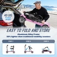 thumbnail image 4 of REARFIT Lightweight 4 Wheel Mobility Scooter for Seniors, Cruise Airport Approved, 43lb Foldable Mobility Scooter with Removable Lithium Battery for 12.4 Miles Travel, 300lbs Capacity, Pink, 4 of 13
