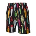thumbnail image 4 of Susaid Colorful Fishing Lures Print Men's Swim Trunks Hawaiian Bathing Mesh Lining Suit Swimsuits Beach Shorts with Pockets-Large, 4 of 6