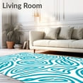 thumbnail image 2 of ODIKA 2'x3' Machine Washable Non-Slip Area Rug, Tidal Ripple U Shaped Bath with Abstract Shell and Wave Accents High Traffic Rug, Blue, 708206, 2 of 7