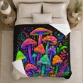 thumbnail image 5 of Surreal Glowing Neon Foliage, Mystical Celestial Scene, Warm Flannel Blanket for Sunroom and Reading Nook, Garden Lovers Housewarming Gift, Fantasy Home Decor, 5 of 9