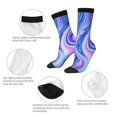 thumbnail image 4 of Fotbe Swirl Blue And Purple Calcetas Largas con Estampado para Hombre y Mujer – Calcetas de Compresión Transpirables y Elásticas, Viajar y Uso Diario Talla 5-11, 4 of 6