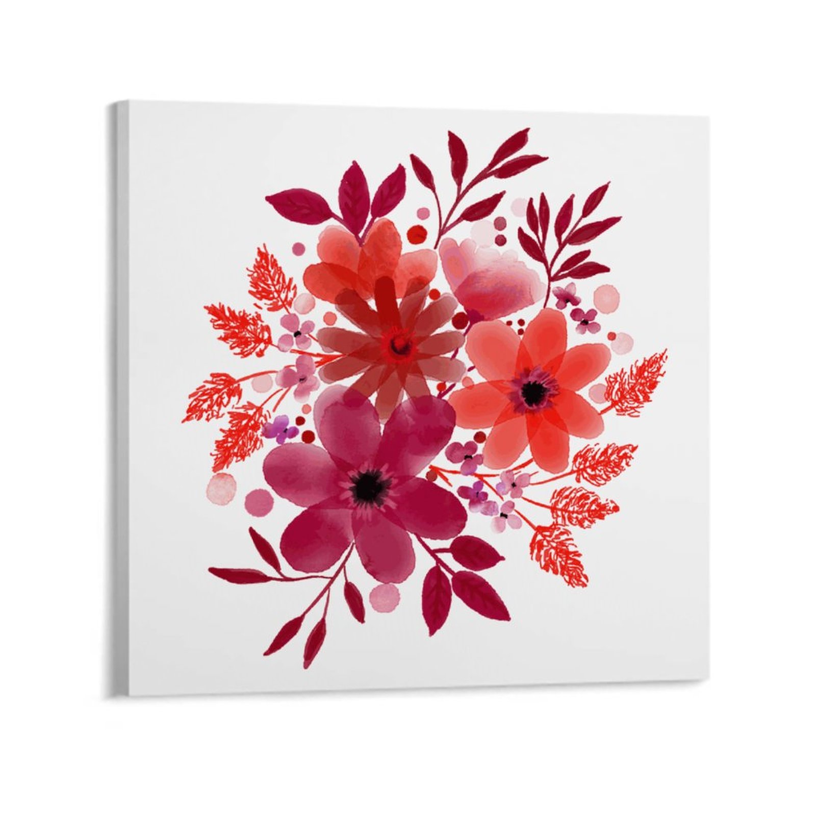 Flowers Painting Canvas Wall Art with Framed, Wrapped Gallery Artwork Home Decor Modern