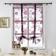 thumbnail image 2 of Farfi Flower Roman Curtains Kitchen Valance Tulle Sheer Panel Bedroom Window Drape (Red,80*100cm), 2 of 12