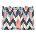 thumbnail image 7 of Yayeee Kitchen Curtains Tier Pair Light Filtering 27"x36" Rod Pocket Short Cafe Window Panel, Pink Geometric, 7 of 7