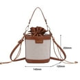 thumbnail image 2 of Yucurem Women Vintage Leather Cylinder Shoulder Bag Mini Drawstring Handbag (Brown), 2 of 10
