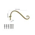 thumbnail image 3 of Outdoor Plants Hook Wall Bracket 12 in, Wrought Iron Hanging Basket Bracket for Flower Planter, Bird Feeder, Lanterns, Wind Chimes, Bronze, 3 of 5