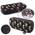 thumbnail image 4 of Picia Lilies Flowers Pattern Large Capacity PU Leather Pencil Case Organizer Pen Marker Holder Double Zipper Storage Bag Big Pencil Pouch for College Office, 4 of 6