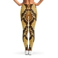 thumbnail image 2 of Yellow And Brown Snakeskin Print Leggings, Python Snake Sexy Yoga Leggings For Women., 2 of 5