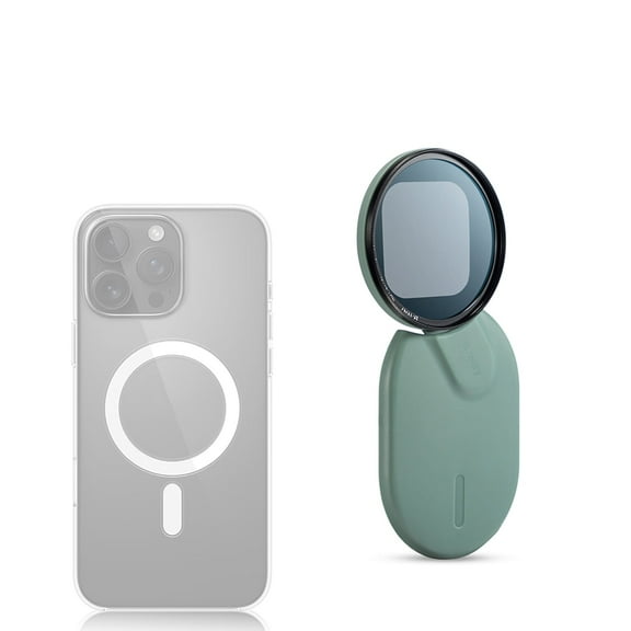 B.way Cell Phone Lens 58 mm Polarizing Filter Compatible with iPhone 16/15/14/13/12 Pro/Pro Max with Green Magnetic Base