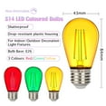 thumbnail image 5 of 15-Pack S14 LED String Light Bulbs, 2W E26 Base Shatterproof Waterproof Multicolor Christmas Lights for Indoor & Outdoor Holiday Decor, Halloween, Party, Home Decoration, 5 of 7