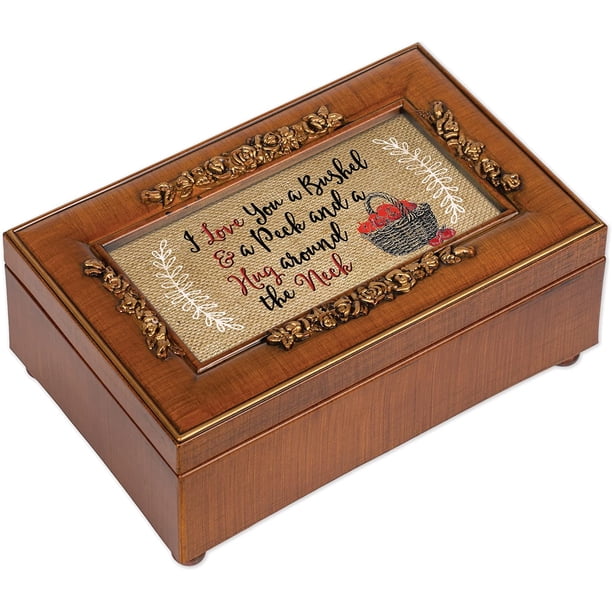 Cottage Garden I Love You Bushel and a Peck Woodgrain Embossed Jewelry