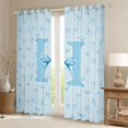 thumbnail image 2 of Erosebridal Kawaii Blue Bow Black Out Curtains For Girls Black Out Curtains,Personalized Initial H Curtains Pack of 2 (42x63 Each), 2 of 6